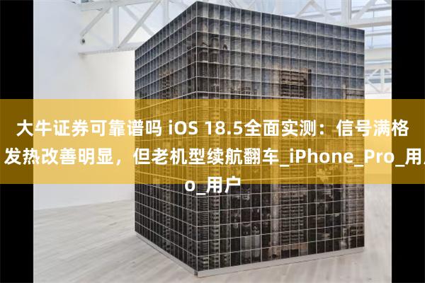 大牛证券可靠谱吗 iOS 18.5全面实测：信号满格，发热改善明显，但老机型续航翻车_iPhone_Pro_用户