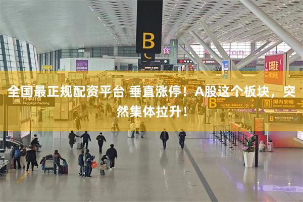 全国最正规配资平台 垂直涨停！A股这个板块，突然集体拉升！