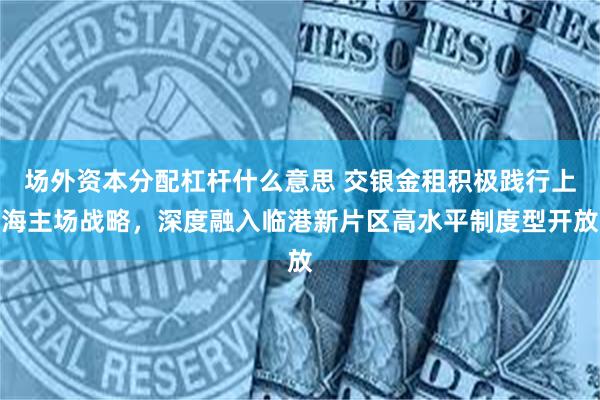 场外资本分配杠杆什么意思 交银金租积极践行上海主场战略，深度融入临港新片区高水平制度型开放